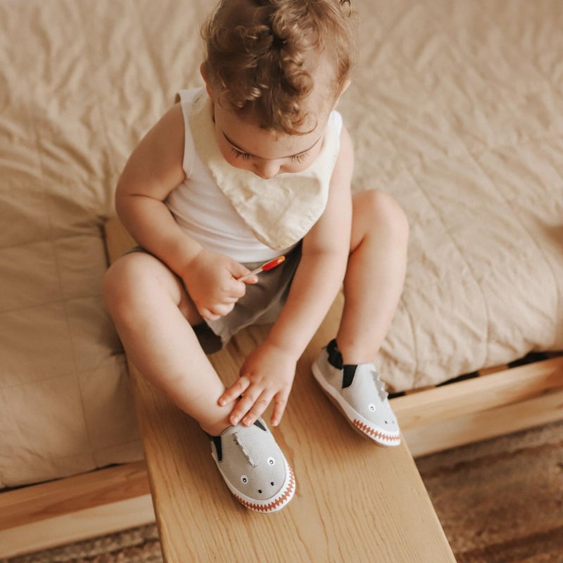 Robeez Dino Dan Flat, Pale Grey, 18-24 Months M US Infant - Image 2